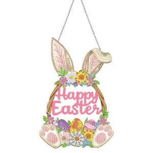 lot 14174 image: Easter Hanging Diamond Art Kits for Adults, Rabbit Diamond Art Suncatchers, 5D Gem Art, Sun Catchers Indoor Window Acrylic DIY Crafts for Gift Home Decor