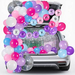 lot 14182 image: Watersay in My Spooky Era Theme Halloween Trunk or Treat Car Decoration Kit for SUV Music Singer Fans Trunk or Treat Car Decoration Kit Foil Fringe Curtain and Balloon for Entryway Garage Door Decor