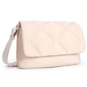 lot 14194 image: CleverCode Featherweight Small Crossbody Bags for Women DailyTravel, Quilted Puffy Purse with Adjustable Strap, Shoulder Handbags Beige-small