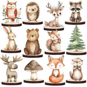 lot 14202 image: Woodland Baby Shower Decorations 12Pcs Woodland Centerpieces for Table Decorations