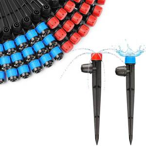 lot 14210 image: JAYEE Drip Irrigation Emitters Fan Shape with Stake Adjustable 360 Degree Water Flow Drippers for 14 inch Tube, 25Pcs Garden Sprayers  25Pcs Sprinkler Drippers for Irrigation System Watering System