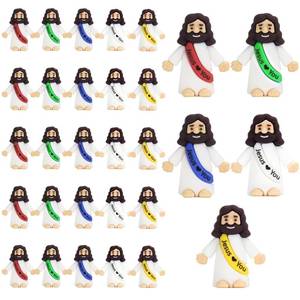 lot 14236 image: JOBVERT 30 Pcs Mini Jesus Figurines in Bulk, Little Jesus Love You Figures to Hide and Seek, Pocket Jesus Mini Figure for Sunday School Religious Party Gift Easter Egg Stuffers