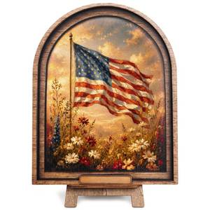 lot 14253 image: USA 250th Anniversary Decorations, Wooden America Decorations, Patriotic Fourth of July Decor, USA 250th Anniversary Merchandise, 4th of July Gifts, United States 250th Birthday Gifts