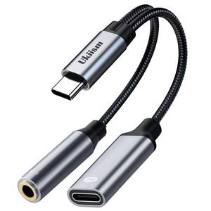 lot 14280 image: ukiism USB C to 3.5mm Headphone and Charger Adapter, 2 in 1 USB C to Aux Audio Jack Adapter Compatible with iPhone 1615, iPad Pro, and All Type-C Devices