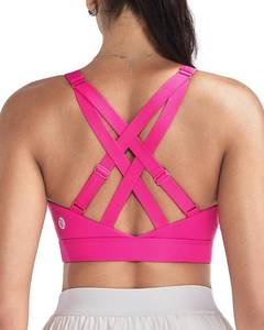lot 14299 image: Womens Pink Sports Bra with Cross-Back Straps