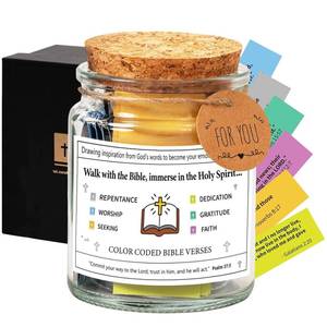 lot 14313 image: Bible Verses in a Jar, Bible Verse Jar Emotions and Feelings, Bible Prayer Cards Hope, Christmas Bible Study Church Christian Xmas Gift for Women, Men, Mom, Dad, Friends