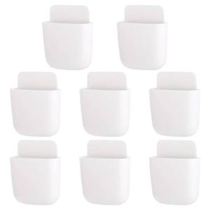 lot 14335 image: Tecbeauty 8 Pcs Remote Control Holder Self Adhesive Wall mounted Storage Box Phone Charging Pen Holder Organizer for Home Office School