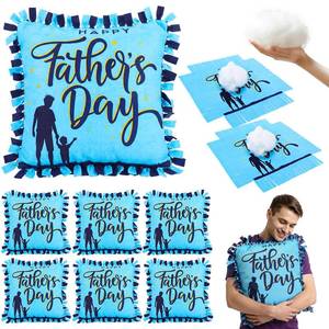lot 19162 image: Mindsoft 6 Sets Fathers Day DIY Pillow Craft Kits Cute Silhouette Tied Pillows with Happy Fathers Day Design, Handmade Gifts for Dad, Craft Activities, Home Decoration & Party Decor Favors