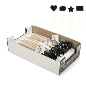 lot 19167 image: Hosley Set of 12 Blackboard Floral Picks, 9.7 Inches High - Ideal Gift Card for Wedding Party, Plant Pots, Artificial Flowers, Arrangements, Centerpieces, School or Teacher Displays