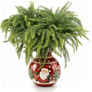 lot 19186 image: 12 Pcs Norfolk Pine Stems Artificial, 18 Inch Real Touch Faux Norfolk Branches for Vase Fillers, Fake Greenery Pine Picks for DIY