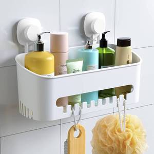 lot 19193 image: LUXEAR Suction Cup Shower Caddy - No Drilling Removable Shower Caddy - Powerful Suction Shower Organizer Max Hold 22lbs, Waterproof Suction Storage Basket for Bathroom & Kitchen
