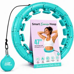lot 19790 image: FIT ON FORM Infinity Weighted Hula Hoop for Adults Weight Loss - Smart Exercise Equipment for Home, Adjustable Pilates Circle with 28 Knots (55in) - Fitness Rings for Women, Waist Trainer, Abs Workout