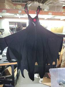 lot 19791 image: Black Bat Hooded Costume Cape with Red Accents Size L