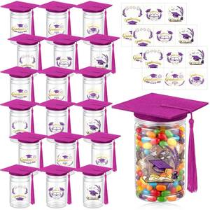 lot 19798 image: Arrowbash 18 Set Graduation Candy Jar Bulk Class of 2026 Graduation Party Favors Grad Gift 6.8oz Candy Containers Boxes with Cap Sticker for Guests School Party(Purple,Elegant Style)
