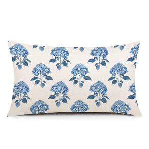 lot 20308 image: AOFANGGO Spring Floral Pillow Cover 12x20 Inch Blue Hydrangea Throw Pillow Cover Seasonal Flowrs Pillowcase Flowers Decorations for Living Room Outdoor Farmhouse Cushion Case