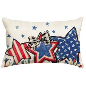 lot 20319 image: AFGOOFG 4th of July Patriotic Pillow Covers 12x20 Inch, Red White Blue Stars Stripes Cushion Case, Independence Day America Decorations for Sofa Couch Home