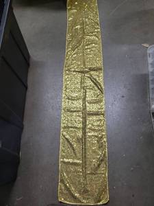 lot 20389 image: Gold Sequin Table Runner 74Inches Pack of 2