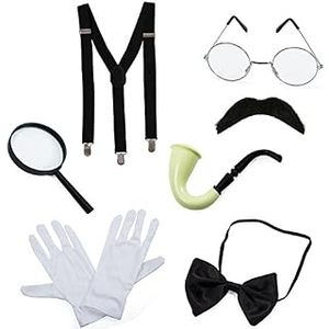 lot 20429 image: Tigerdoe Detective Costume - 7 Pc Costume Accessories, Spy Costume, Spy Kit - Secret Agent Costume (B075ZZHKP3)