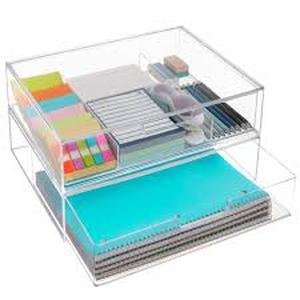 lot 5152 image: STORi Stax Organizers with Open Drawers 12.5 Wide Clear 2 pack