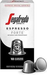 lot 6086 image: Segafredo Zanetti Espresso Forte Nespresso Original Compatible 10 Aluminum Capsules