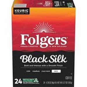 lot 20292 image: Folgers Black Silk Dark Roast K-Cup Pods 10-Count 2.80 oz