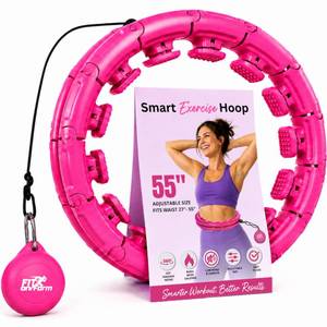 lot 1688 image: FIT ON FORM Infinity Weighted Hula Hoop for Adults Weight Loss - Smart Exercise Equipment for Home, Adjustable Pilates Circle with 28 Knots (55in) - Fitness Rings for Women, Waist Trainer, Abs Workout