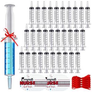 lot 1716 image: Arrowbash 49 Pcs Nurse Graduation Party Supplies Include 2 oz Drink Syringes Congrats Nurse Tag Red Ribbon CNA Week Appreciation Gifts for Class 2026 Graduation Decorations RN Themed Party Favors