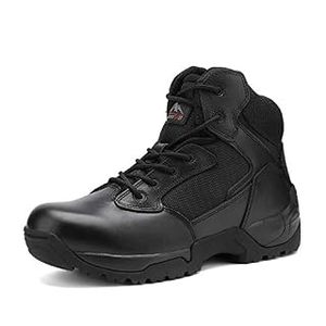 lot 1723 image: NORTIV 8 Mens Military Tactical Work Boots Lightweight Hiking Motorcycle Combat Bootie Black Size 12 M US Alloy (B07V8H3M4W)