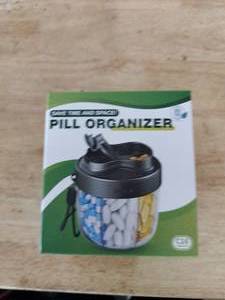 lot 2208 image: Pill Organizer 7-Slot Large Capacity BPA Free with Carry Strap