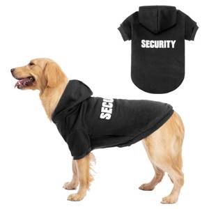 lot 2254 image: BINGPET Security Dog Hoodies Puppy Sweater Cold Weather Dog Coats Soft Brushed Fleece Pet Clothes Hooded Sweatshirt for Dog Cat 2XL