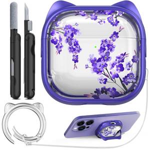 lot 2285 image: RFUNGUANGO AirPods 4 Case for Women Girly Cat Case Wisteria