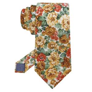 lot 2290 image: LJBFNN Floral Ties for Men 2.56 Colorful Mens Skinny Tie Cotton Neckties for Wedding Party Graduation (Vintage Yellow Brown Floral)