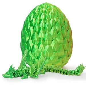 lot 2292 image: AUMEILLER 3D Printed Dragon,Easter Eggs,Easter Basket Stuffers for Teens,3D Dragon Egg,Articulated Winged Dragon,Easter Gifts for Kids (Yellow&Green)