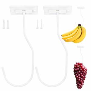 lot 4024 image: Sexoeie 4Pcs Banana Hanger Magnetic Folding for Easy Storage,Banana Hook Under Cabinet Easy to Clean,Metal Banana Holder Two Fixed Methods Convenient and Durable (White)