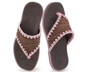lot 4065 image: ONCAI Womens Flat Slide Sandals,Casual Yoga Mat Dressy Flip Flop Thong Sandals for Woman 2026 BrownPink US Size 10 Non-slip Rubber Sole Walking Summer Beach Comfort Lightweight Ladies Slide Shoes, 10