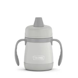lot 4084 image: Thermos Kids Stainless Steel Sippy Cup with Handles, 7 Ounces, Pastel Gray