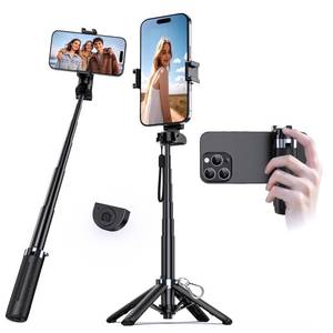 lot 4086 image: UBeesize Mini Selfie Stick Tripod with Rechargeable Remote �� Pocket-Size Travel Phone Stand wHook, 360° Rotating Holder, Lightweight Tripod for iPhoneAndroid, Vlogging, TikTok & Live Streaming