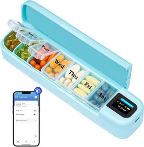 lot 4092 image: Daviky Smart Pill Organizer with Alarm, Bluetooth Daily Once a Day Pill Box 7 Day with APP, Weekly Travel Pill Case, Portable Pill Reminder for Medicines, Supplements and Vitamins(Green)