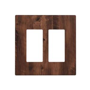lot 4448 image: Rustic Brown Wood Grain Vintage Light Switch Cover 2 Gang Double Rocker Wall Plate Decorative Electrical Switchplate Faceplate for Bathroom Kitchen Bedroom Decor 4.6  4.5 In