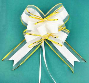lot 4467 image: TIAMALL 20 Pcs 6 Inches Pull Bows Gift Wrap Bows Present Wrapping Pull Bow with Ribbon for Wedding Present Baskets (White)