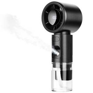 lot 4470 image: Suteng Portable Handheld Misting Fan, 2 in1 Rechargeable Mini Turbo Fans, 5 Speed Adjustable Cooling Hand Fan, Personal Mister Fans with LED Digital Display for Beach, Travel, Outdoor, Office (Black)