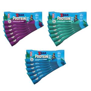 lot 6136 image: Zbar Protein - Chocolate Chip, Chocolate Mint, and Cookies n Creme - Variety Pack - Crispy Snack Bars - Made with Organic Oats - Non-GMO - 5g Protein - Gluten Free Protein Bars (18 Pack)