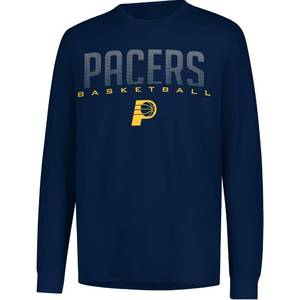 lot 6143 image: Ultra Game NBA Official Men��s Super Soft Game Day Long Sleeve T-Shirt - Unisex, Indiana Pacers, Team Color, Large