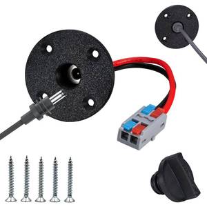 lot 6161 image: Lephchiryn RV DC Cable Panel Mount Compatible with Starlink mini, 5.5 x 2.1mm 2-Pole DC Female Socket��Waterproof Passthrough(Round, Black 1pcs)