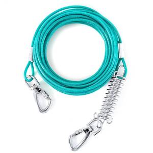 lot 6240 image: Tie Out Cable for Dogs, 60FT Dog Leads for Yard Chew Proof, Heavy Duty Dog Tie Out Cable for Large Dogs Up to 125lbs, Durable Dog Runner for Yard or Camping