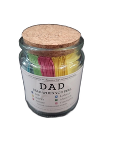 lot 6242 image: Dad Read When You Feel Color Coded Bible Verses Glass Jar
