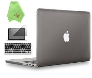 lot 6243 image: UESWILL 3 in 1 Matte Hard Case Compatible with MacBook Pro (Retina, 15 inch, Mid 201220132014Mid 2015), Model A1398, NO CD-ROM, NO Touch Bar  Keyboard Cover and Screen Protector, Gray