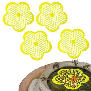 lot 8059 image: 4 Pack Bee Waterer for Outdoors - 8.6 Inch Flower Shape Bee Bath with Floating Islands, Safe Drinking Station for Bees, Butterflies, Garden Decoration