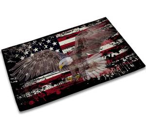 lot 8067 image: TUBAMQ Patriotic Entrance Door Mat, Eagle Decor Doormat, American Flag Non-Slip Carpet Rugs with Felt Decorative for HomeIndoorOutdoor 17 x 30