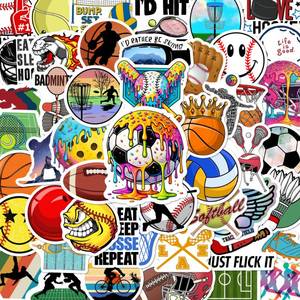 lot 8083 image: BEATRI Sports Stickers 50Pcs Vinyl Waterproof Sports Decor for Laptop, Water Bottle, Skateboard & Travel Gear  Non-Repeating Decals, High-Definition Print